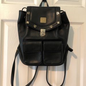 Authentic Vintage MCM Black Leather Backpack
